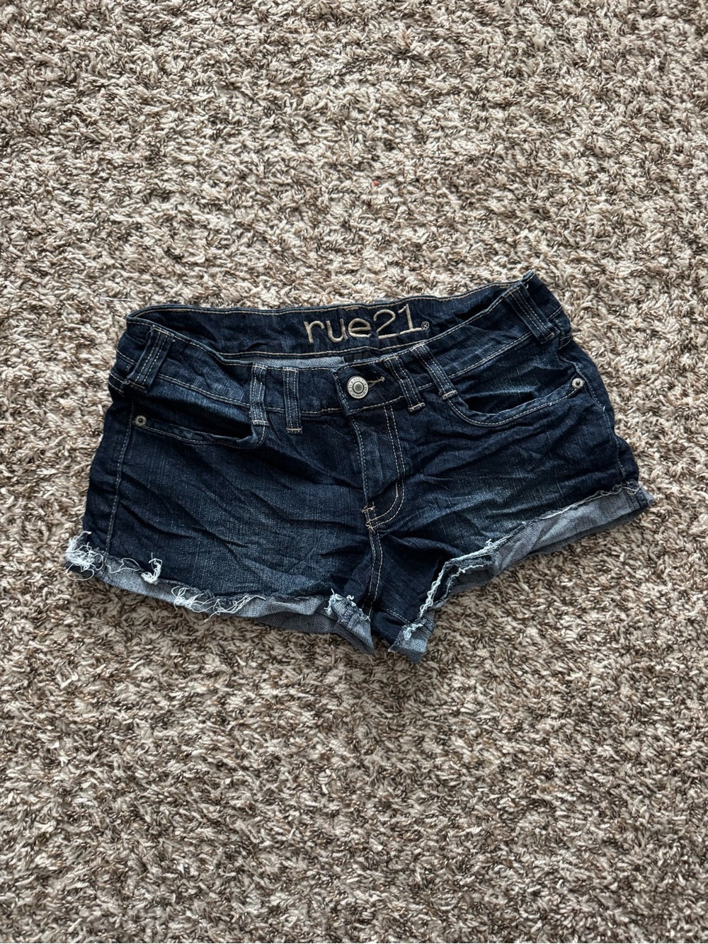 Y2k low rise rue21 Dark Blue Denim Shorts